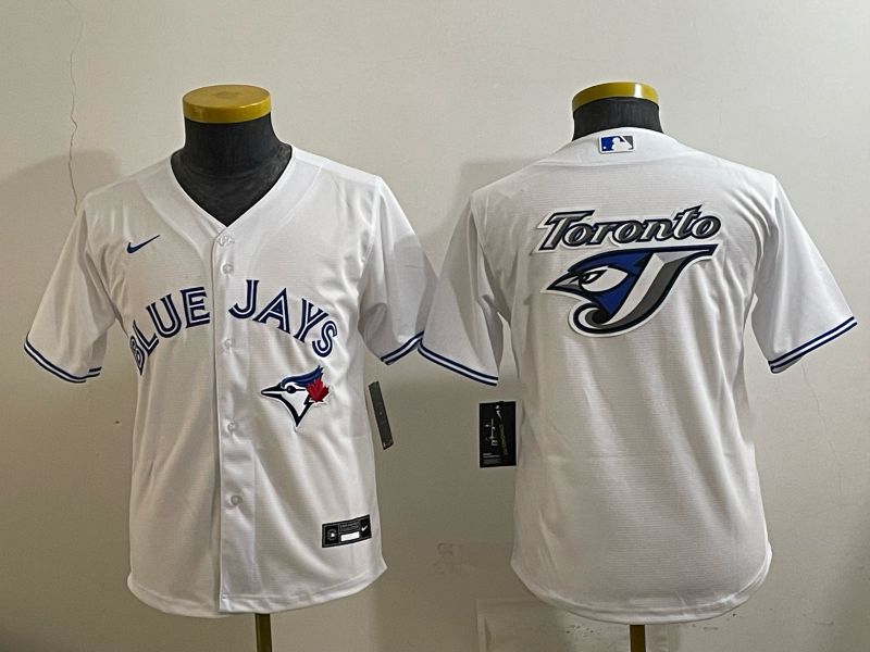 Youth 2025 Toronto Blue Jays Blank White Game Nike MLB Jersey style 04